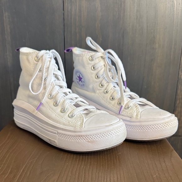 Converse All Star Youth Girls White High-Top Sneakers Sz. 3.5 - Picture 1 of 6